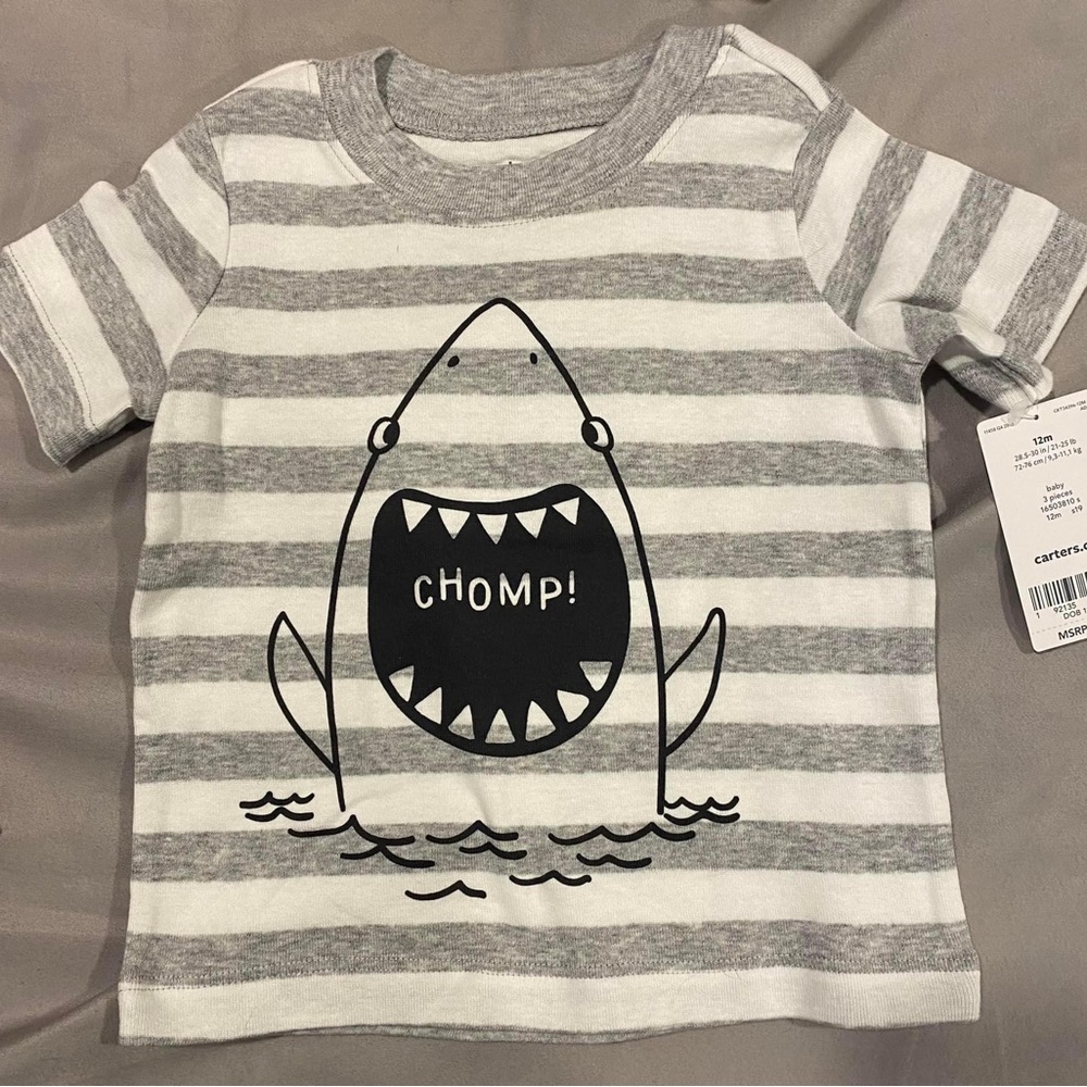 Carter’s baby boy Chomp Shark tshirt & onesie set